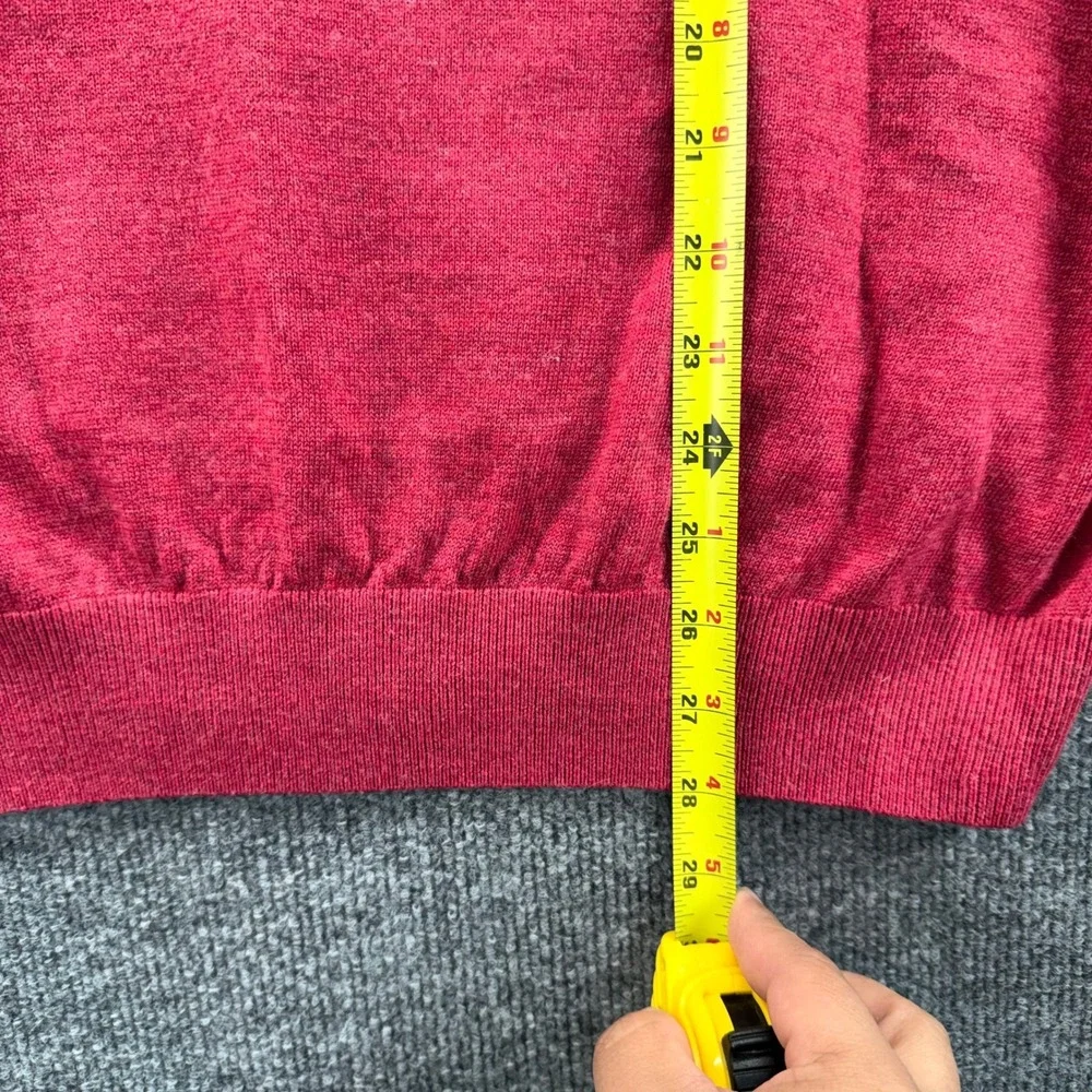 Fairway & Greene Signature Italian Merino Wool V‎ Neck Sweater Men's Large Red